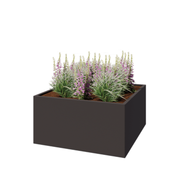 Pflanzkübel aus Stahl - Viereckig - 120 x 120 x 60 cm - Andere RAL farbe - Mit Bodenplatte