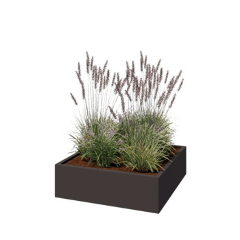 Pflanzkübel aus Stahl - Viereckig - 100 x 100 x 30 cm - Andere RAL farbe - Ohne Bodenplatte