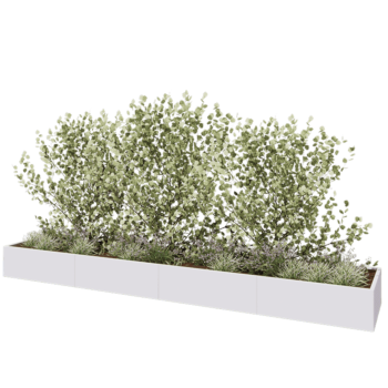 Hochbeet XXL aus Stahl - Rechteckig - 480 x 80 x 40 cm - RAL9010 matte (weiß) - Ohne Bodenplatte