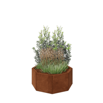 Cortenstahl Pflanzkübel - Achteckig - 72,4 x 72,4 x 30 cm - Ohne Bodenplatte