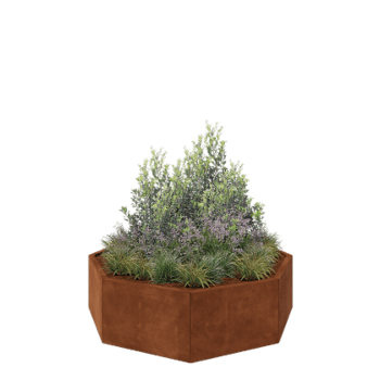 Cortenstahl Pflanzkübel - Achteckig - 144,9 x 144,9 x 40 cm - Ohne Bodenplatte