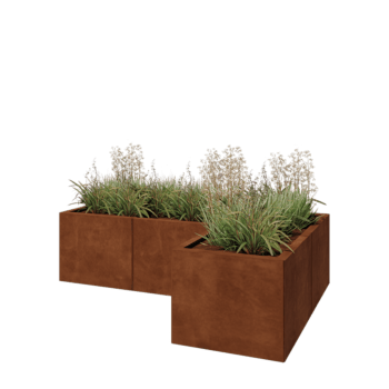 Cortenstahl Pflanzkübel - L-Form - 150 x 100 x 40 cm - Ohne Bodenplatte