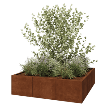 Cortenstahl Hochbeet XXL - Viereckig - 150 x 150 x 40 cm - Ohne Bodenplatte