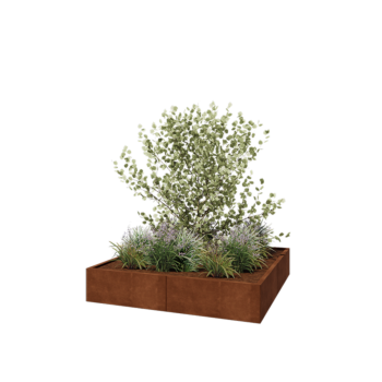 Cortenstahl Hochbeet XXL - Viereckig - 160 x 160 x 30 cm - Ohne Bodenplatte