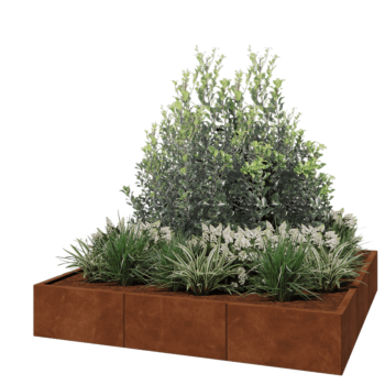 Cortenstahl Hochbeet XXL - Viereckig - 180 x 180 x 30 cm - Ohne Bodenplatte