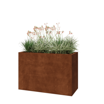 Cortenstahl Pflanzkübel - Rechteckig - 120 x 50 x 80 cm - Ohne Bodenplatte