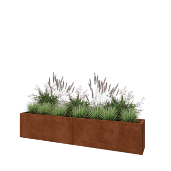 Cortenstahl Hochbeet XXL - Rechteckig - 200 x 30 x 40 cm - Mit Bodenplatte Cortenstahl Hochbeet XXL - Rechteckig - 200 x 30 x 40 cm - Mit Bodenplatte