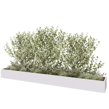 Hochbeet XXL aus Stahl - Rechteckig - 480 x 60 x 40 cm - RAL9010 matte (weiß) - Mit Bodenplatte