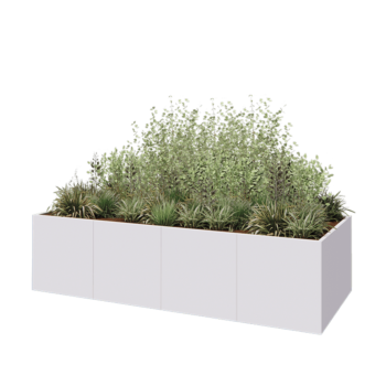 Hochbeet XXL aus Stahl - Rechteckig - 320 x 120 x 80 cm - RAL9010 matte (weiß) - Ohne Bodenplatte