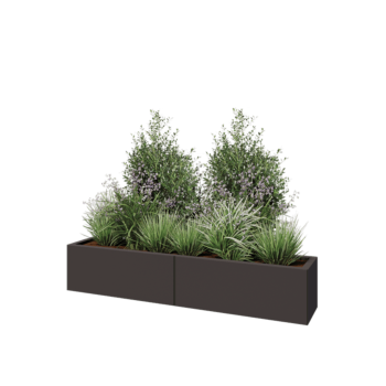 Hochbeet XXL aus Stahl - Rechteckig - 160 x 30 x 30 cm - RAL7016 matte (anthrazitgrau) - Ohne Bodenplatte