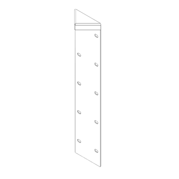 Pulverbeschichtete Eckstück 180° 50 cm
