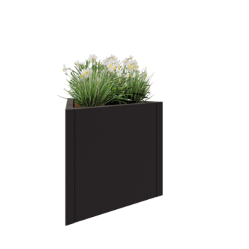 Pflanzkübel aus Stahl - Dreieckig gleichseitig - 70,6 x 61 x 60 cm - RAL7016 matte (anthrazitgrau) - Ohne Bodenplatte