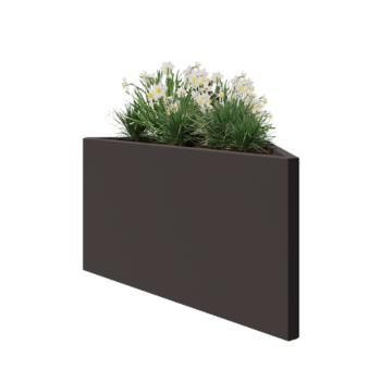 Pflanzkübel aus Stahl - Dreieckig ongleichseitig - 112,2 x 60,5 x 60 cm - RAL7016 matte (anthrazitgrau) - Ohne Bodenplatte