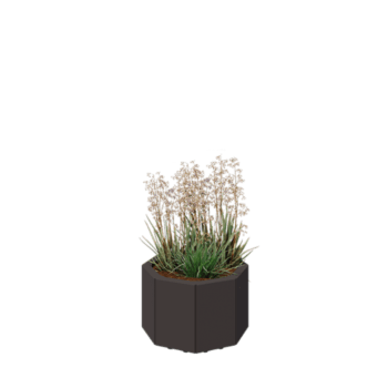 Pflanzkübel aus Stahl - Achteckig - 48,3 x 48,3 x 30 cm - RAL7016 matte (anthrazitgrau) - Mit Bodenplatte - Mit Füßen