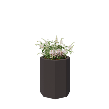 Pflanzkübel aus Stahl - Achteckig - 48,3 x 48,3 x 60 cm - RAL7016 matte (anthrazitgrau) - Mit Bodenplatte