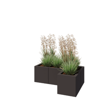 Pflanzkübel aus Stahl - L-Form - 90 x 60 x 30 cm - RAL7016 matte (anthrazitgrau) - Ohne Bodenplatte