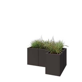 Pflanzkübel aus Stahl - L-Form - 90 x 60 x 40 cm - RAL7016 matte (anthrazitgrau) - Ohne Bodenplatte