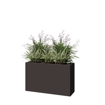 Pflanzkübel aus Stahl - Rechteckig - 100 x 30 x 60 cm - RAL7016 matte (anthrazitgrau) - Mit Bodenplatte