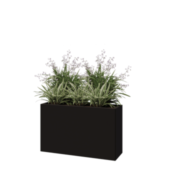 Pflanzkübel aus Stahl - Rechteckig - 100 x 30 x 60 cm - RAL9005 matte (schwarz) - Ohne Bodenplatte