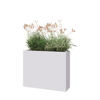 Pflanzkübel aus Stahl - Rechteckig - 100 x 30 x 80 cm - RAL9010 matte (weiß) - Ohne Bodenplatte