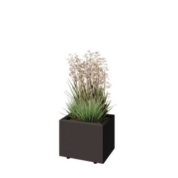 Pflanzkübel aus Stahl - Rechteckig - 40 x 30 x 30 cm - RAL7016 matte (anthrazitgrau) - Mit Bodenplatte - Mit Füßen