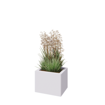 Pflanzkübel aus Stahl - Rechteckig - 40 x 30 x 30 cm - RAL9010 matte (weiß) - Ohne Bodenplatte