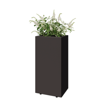 Pflanzkübel aus Stahl - Rechteckig - 40 x 30 x 80 cm - Andere RAL farbe - Mit Bodenplatte - Mit Füßen