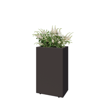 Pflanzkübel aus Stahl - Rechteckig - 50 x 30 x 80 cm - RAL7016 matte (anthrazitgrau) - Mit Bodenplatte - Mit Füßen
