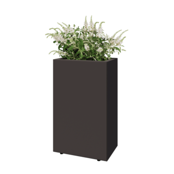 Pflanzkübel aus Stahl - Rechteckig - 50 x 30 x 80 cm - RAL7016 matte (anthrazitgrau) - Mit Bodenplatte - Mit Füßen