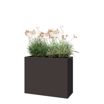 Pflanzkübel aus Stahl - Rechteckig - 100 x 40 x 80 cm - RAL7016 matte (anthrazitgrau) - Mit Bodenplatte