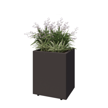 Pflanzkübel aus Stahl - Rechteckig - 50 x 40 x 60 cm - Andere RAL farbe - Mit Bodenplatte - Mit Füßen