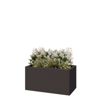 Pflanzkübel aus Stahl - Rechteckig - 100 x 50 x 50 cm - RAL7016 matte (anthrazitgrau) - Mit Bodenplatte