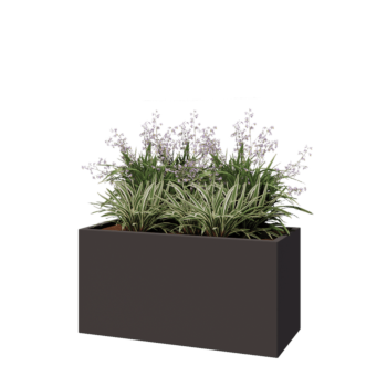 Pflanzkübel aus Stahl - Rechteckig - 120 x 50 x 60 cm - RAL7016 matte (anthrazitgrau) - Mit Bodenplatte