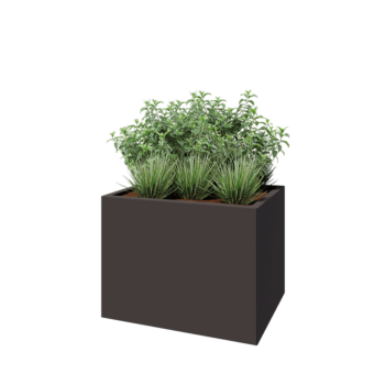 Pflanzkübel aus Stahl - Rechteckig - 80 x 60 x 60 cm - Andere RAL farbe - Mit Bodenplatte