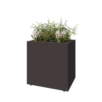 Pflanzkübel aus Stahl - Rechteckig - 80 x 60 x 80 cm - RAL7016 matte (anthrazitgrau) - Mit Bodenplatte - Mit Füßen