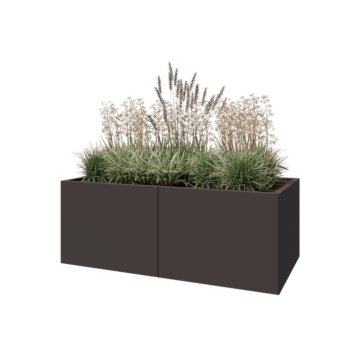 Hochbeet XXL aus Stahl - Rechteckig - 160 x 80 x 60 cm - Andere RAL farbe - Mit Bodenplatte