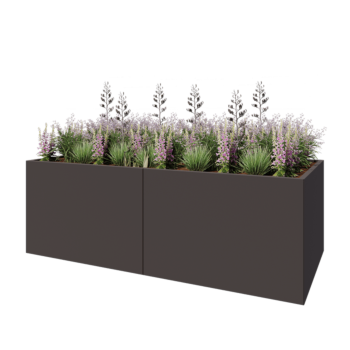 Hochbeet XXL aus Stahl - Rechteckig - 240 x 100 x 80 cm - Andere RAL farbe - Mit Bodenplatte