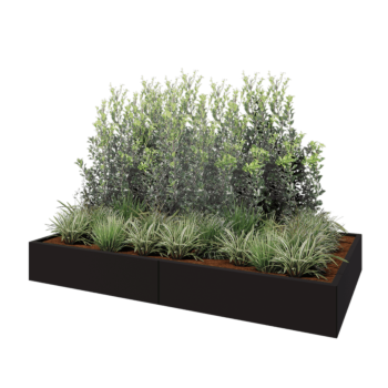 Hochbeet XXL aus Stahl - Rechteckig - 240 x 120 x 30 cm - RAL9005 matte (schwarz) - Ohne Bodenplatte