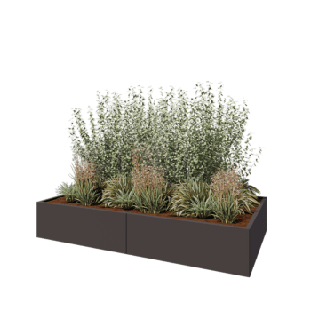 Hochbeet XXL aus Stahl - Rechteckig - 240 x 120 x 40 cm - RAL7016 matte (anthrazitgrau) - Mit Bodenplatte