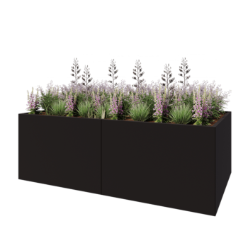 Hochbeet XXL aus Stahl - Rechteckig - 240 x 120 x 80 cm - RAL9005 matte (schwarz) - Ohne Bodenplatte