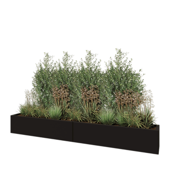 Hochbeet XXL aus Stahl - Rechteckig - 240 x 30 x 30 cm - RAL9005 matte (schwarz) - Mit Bodenplatte