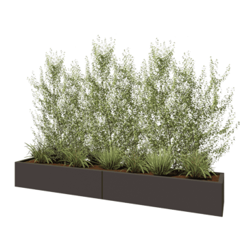 Hochbeet XXL aus Stahl - Rechteckig - 240 x 40 x 30 cm - Andere RAL farbe - Mit Bodenplatte