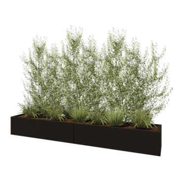 Hochbeet XXL aus Stahl - Rechteckig - 240 x 40 x 30 cm - RAL9005 matte (schwarz) - Ohne Bodenplatte