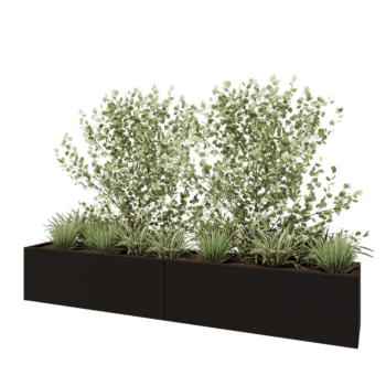 Hochbeet XXL aus Stahl - Rechteckig - 240 x 40 x 40 cm - RAL9005 matte (schwarz) - Ohne Bodenplatte