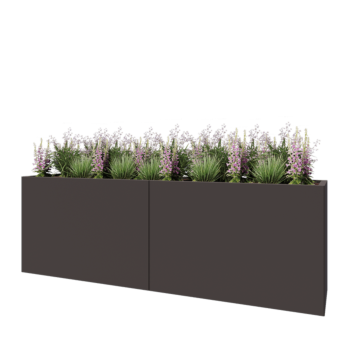 Hochbeet XXL aus Stahl - Rechteckig - 240 x 50 x 80 cm - RAL7016 matte (anthrazitgrau) - Mit Bodenplatte