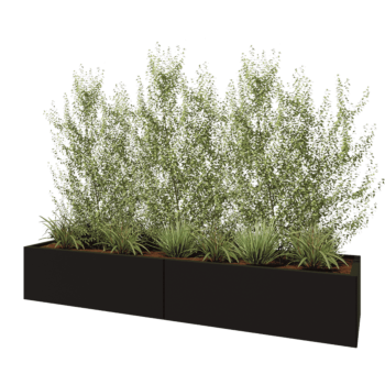 Hochbeet XXL aus Stahl - Rechteckig - 240 x 60 x 40 cm - RAL9005 matte (schwarz) - Ohne Bodenplatte