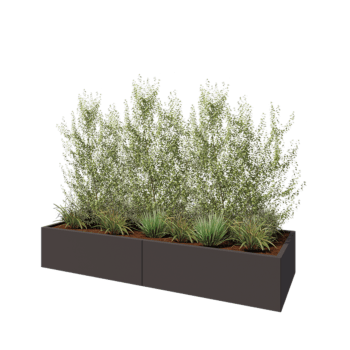 Hochbeet XXL aus Stahl - Rechteckig - 240 x 80 x 40 cm - RAL7016 matte (anthrazitgrau) - Mit Bodenplatte