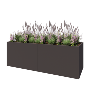 Hochbeet XXL aus Stahl - Rechteckig - 240 x 80 x 80 cm - Andere RAL farbe - Mit Bodenplatte