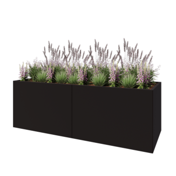 Hochbeet XXL aus Stahl - Rechteckig - 240 x 80 x 80 cm - RAL9005 matte (schwarz) - Ohne Bodenplatte