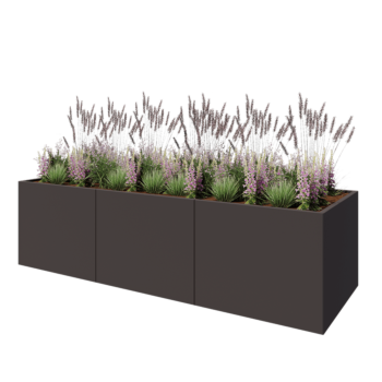 Hochbeet XXL aus Stahl - Rechteckig - 300 x 100 x 80 cm - Andere RAL farbe - Mit Bodenplatte